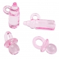 Preview: Streuteile Schnuller und Fläschchen - rosa  - ca. 2 - 2,5cm - 16 Stück pro Box