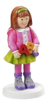 Dekofigur / Tortenfigur - Schulmädchen mit ABC - ca. 8,5cm