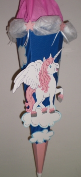 Handgefertige Schultüte / Zuckertüte - Pegasus Rosi - 70cm - 6-eckig