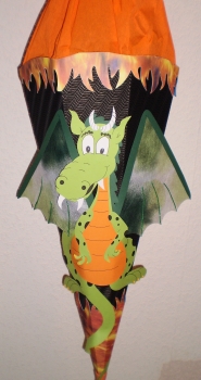 Handgefertige Schultüte / Zuckertüte - "Feuriger Drache" - 70cm - 6-eckig