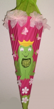 Handgefertige Schultüte / Zuckertüte - " Frosch" - 70cm - 6-eckig