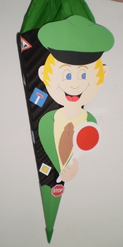 Handgefertige Schultüte / Zuckertüte - " Polizei " - 70cm - 6-eckig