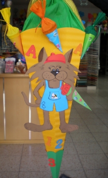 Handgefertigte Schultüte / Zuckertüte - " Foxy " - 70cm - 6-eckig