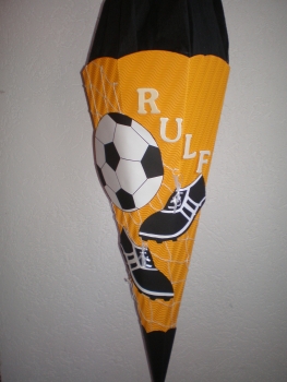 Handgefertigte Schultüte / Zuckertüte - " Fussball " - 70cm - 6-eckig