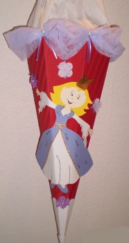 Handgefertige Schultüte / Zuckertüte - " Prinzessin Mia " - 70cm - 6-eckig