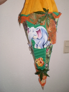 Handgefertigte Schultüte / Zuckertüte - " Tierparty " - 70cm