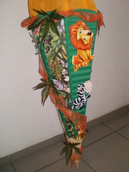 Handgefertigte Schultüte / Zuckertüte - " Tierparty " - 70cm