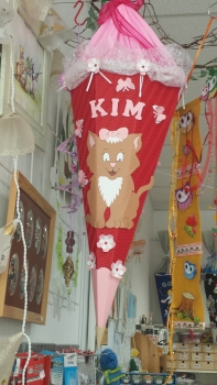 Handgefertige Schultüte / Zuckertüte - " Katze Kim " - 70cm - 6-eckig