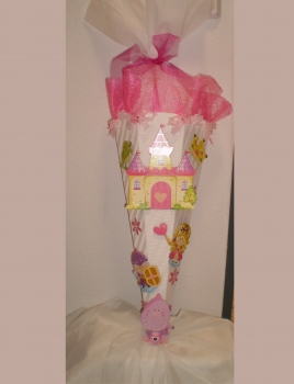Handgefertige Schultüte / Zuckertüte - " Prinzessin & Ritter " - 70cm - 6-eckig
