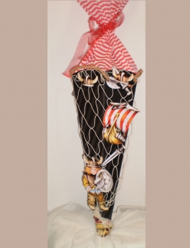 Handgefertigte Schultüte / Zuckertüte - " Wikinger black " - 70cm - 6-eckig