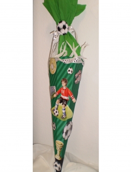 Handgefertige Schultüte / Zuckertüte - " Fussballstar " - 70cm - 6-eckig
