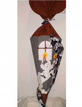 Handgefertigte Schultüte / Zuckertüte - "Geisterstunde" - 70cm - 6-eckig