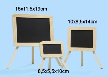 Schultafel Holz - 8,5 x 5,5 cm / Höhe 10cm