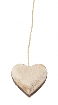 Holz-Anhänger Herz, 3D ca. 4cm