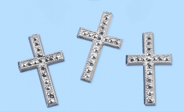 Streuteile Kreuz - silber - ca. 3cm - SB 6 Stück