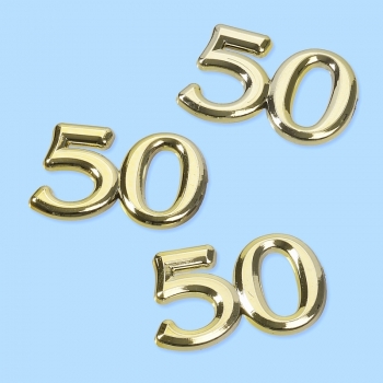 Streuteile "50" - gold - ca. 1,5cm - SB 4 Stück