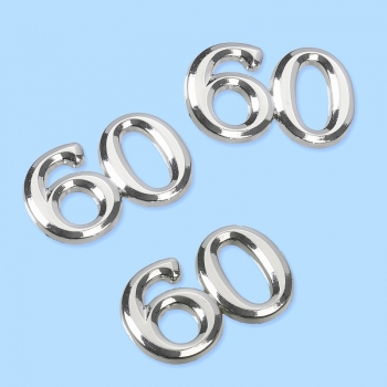 Streuteile "60"- silber - ca. 1,5cm - SB 4 Stück