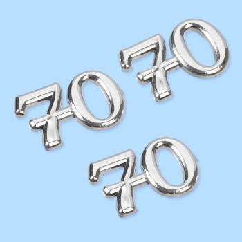 Streuteile "70"- silber - ca. 1,5cm - SB 4 Stück