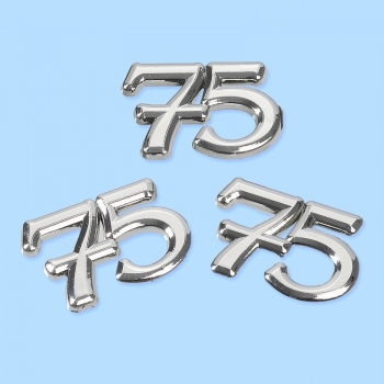 Streuteile "75" - silber - ca. 1,5cm - SB 4 Stück