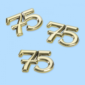 Streuteile "75" - gold - ca. 1,5cm - SB 4 Stück