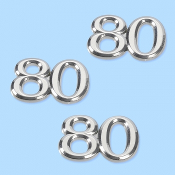 Streuteile "80" - silber - ca. 1,5cm - SB 4 Stück