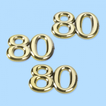 Streuteile "80" - gold - ca. 1,5cm - SB 4 Stück