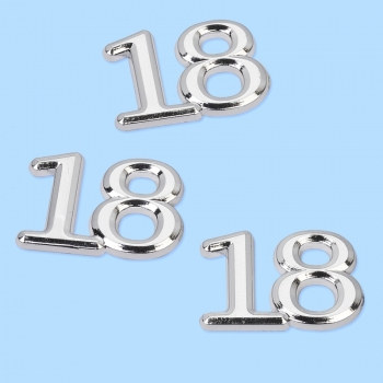 Streuteile "18"- silber - ca. 1,5cm - SB 4 Stück