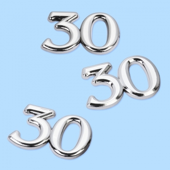 Streuteile "30"- silber - ca. 1,5cm - SB 4 Stück