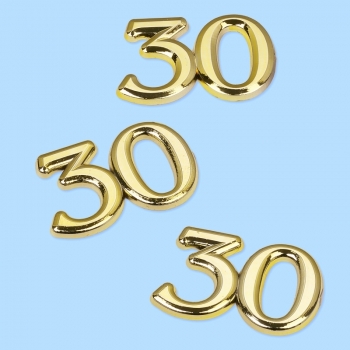 Streuteile "30"- gold - ca. 1,5cm - SB 4 Stück