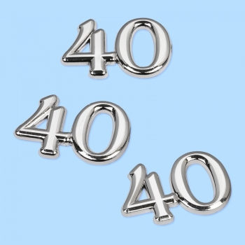 Streuteile "40" - silber - ca. 1,5cm - SB 4 Stück