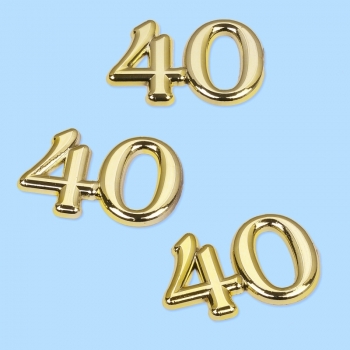 Streuteile "40" - gold - ca. 1,5cm - SB 4 Stück