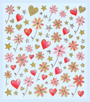 Hobby-Design Sticker Blumen-Herzen