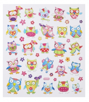 Hobby-Design Sticker Lustige Eulen IV