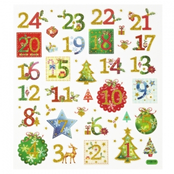 Hobby-Design Sticker Adventszahlen 1-24