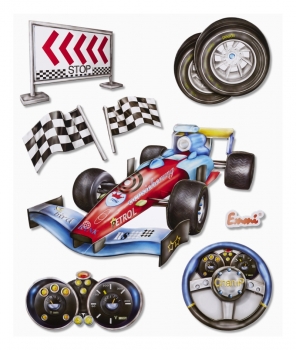 XXL-Sticker 3D Rennwagen