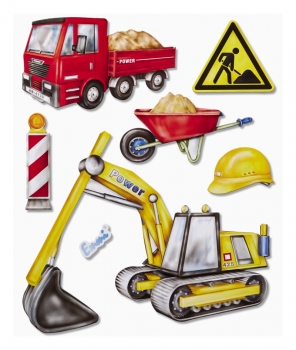XXL-Sticker 3D Baufahrzeuge