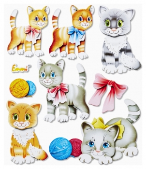 XXL-Sticker 3D Katzen