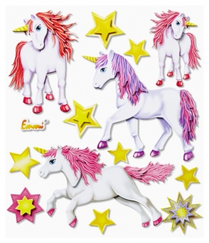 XXL-Sticker 3D Einhorn