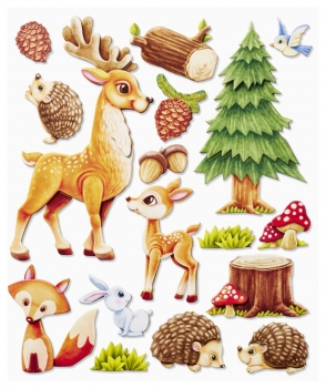 XXL-Sticker 3D Wald und Wiese