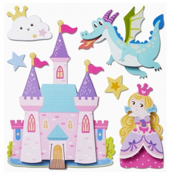 XXL-Sticker 3D Prinzessin-Drache