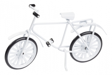 Deko - Fahrrad - Metall - weiß - ca. 9,5 x 6cm