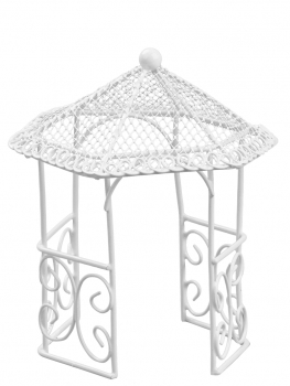 Deko - Pavillion - Metall - weiß - ca. 14cm