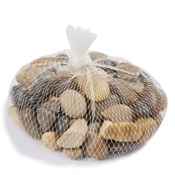 Steine im Netz - ca. 500g - farbig sortiert