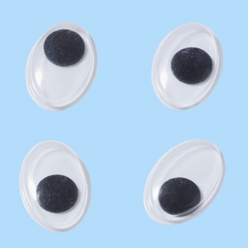 Wackelaugen oval - ca. 11x8mm - Btl. mit 50 Stück
