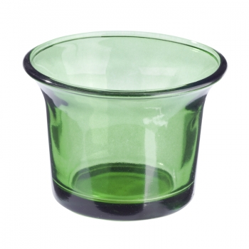 Teelichtglas - 6,5 x 4,5cm - klar dunkelgrün