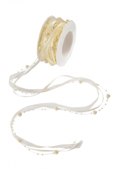 Trendy-Band mit Perlen - creme