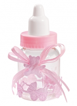 Deko Figur - Babyflasche - rosa - ca. 4x9cm