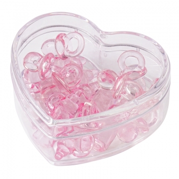 Streuteile Schnuller und Fläschchen - rosa  - ca. 2 - 2,5cm - 16 Stück pro Box