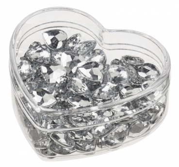 Streu-Diamanten Herz, ca. 10mm, Box mit 120 Stück