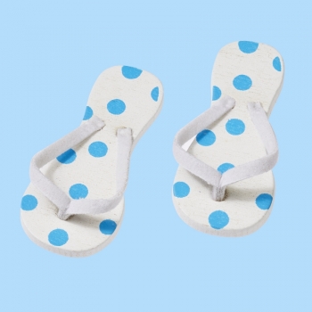 Deko - Flip-Flops, blau gepunktet, ca. 4,5 cm - Beutel mit 2 Paar